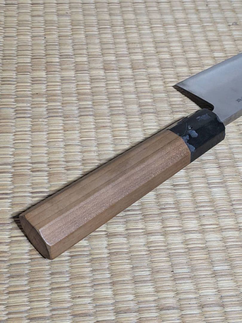 高級 本霞 出刃包丁 全長37cm 刃渡31cm 研ぎ直し済 刺身包丁