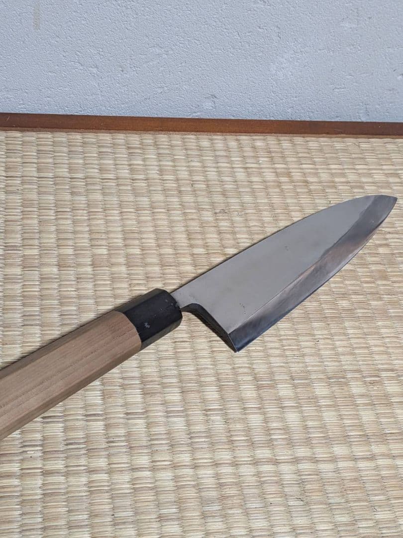 高級 本霞 出刃包丁 全長37cm 刃渡31cm 研ぎ直し済 刺身包丁