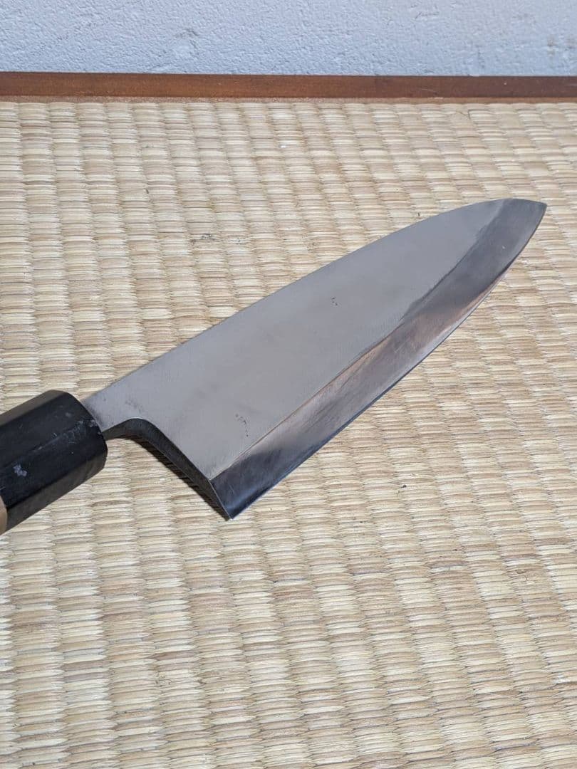 高級 本霞 出刃包丁 全長37cm 刃渡31cm 研ぎ直し済 刺身包丁