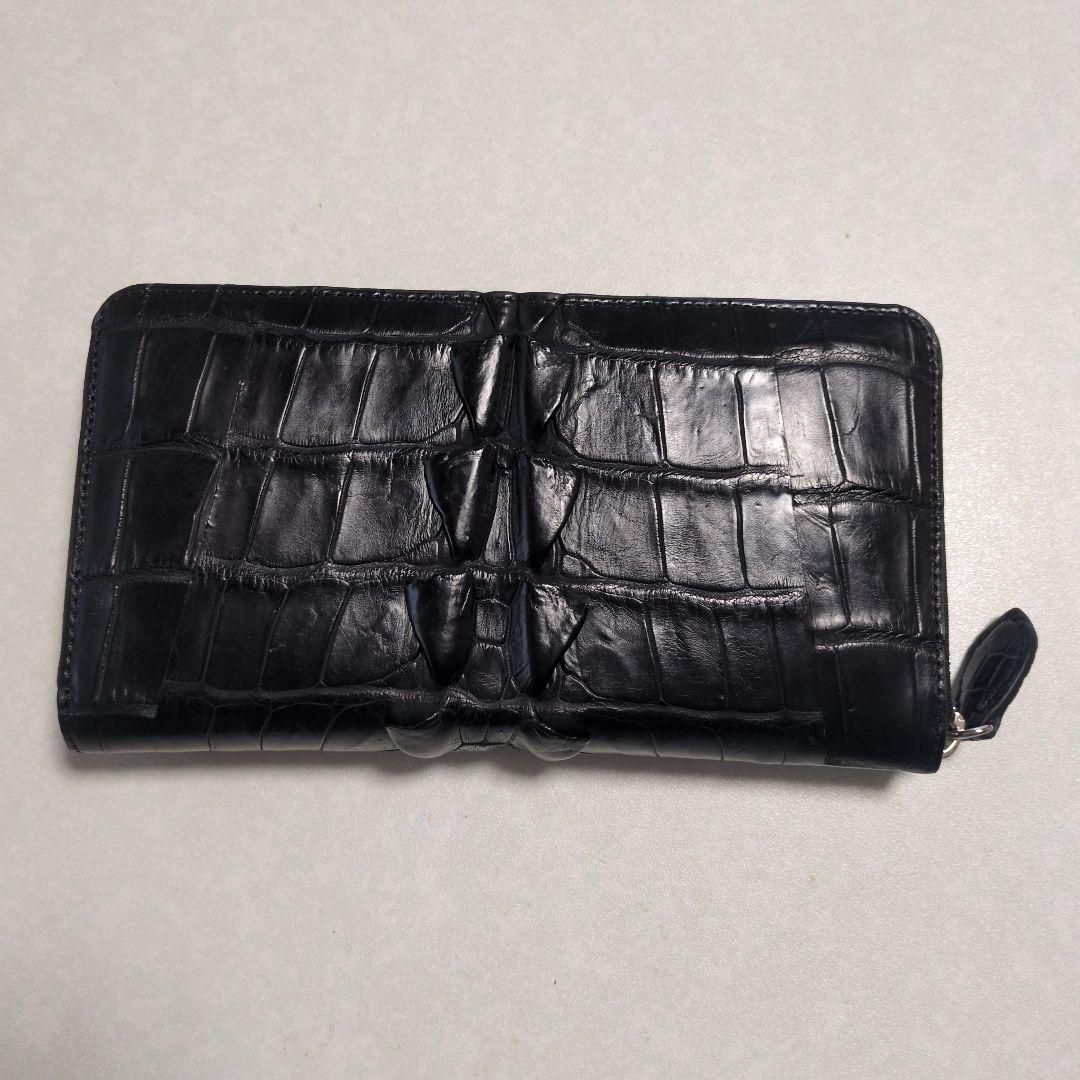 新品　CROCODILE クロコダイルレザー 長財布 ブラック