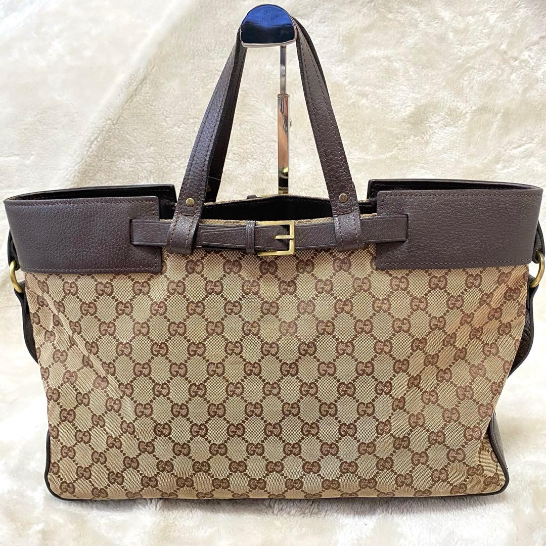 仕*ん様 GUCCI ✨良品✨ トートバッグ マザーズバッグ キャンバス レザー
