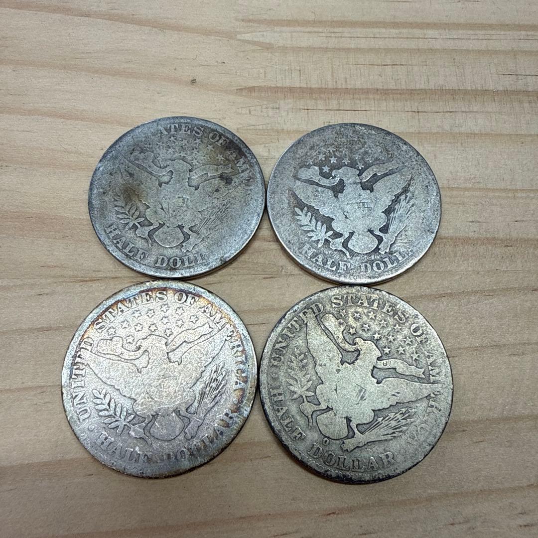 m*o様 1900年 アメリカ バーバー ハーフダラー 4枚セット