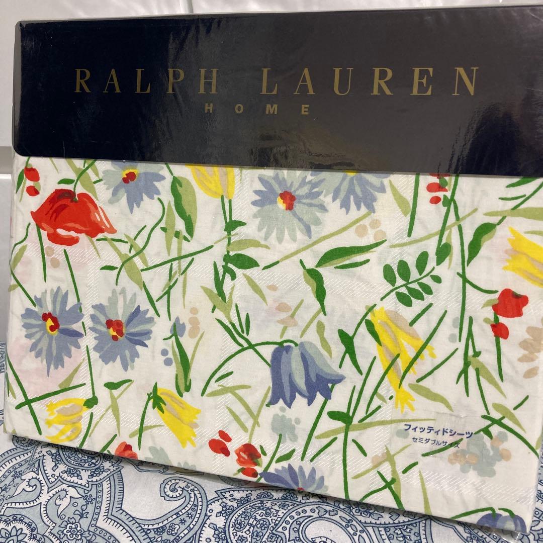 【新品未使用】Ralph Lauren 花柄ベッドカバー セミダブル