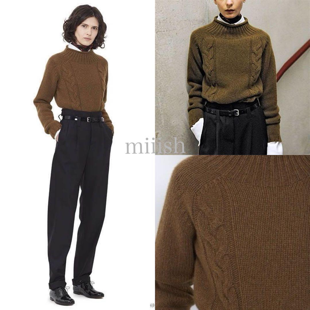 美品 マーガレットハウエル ハーフネックケーブル編みニット 店舗限定7.2万