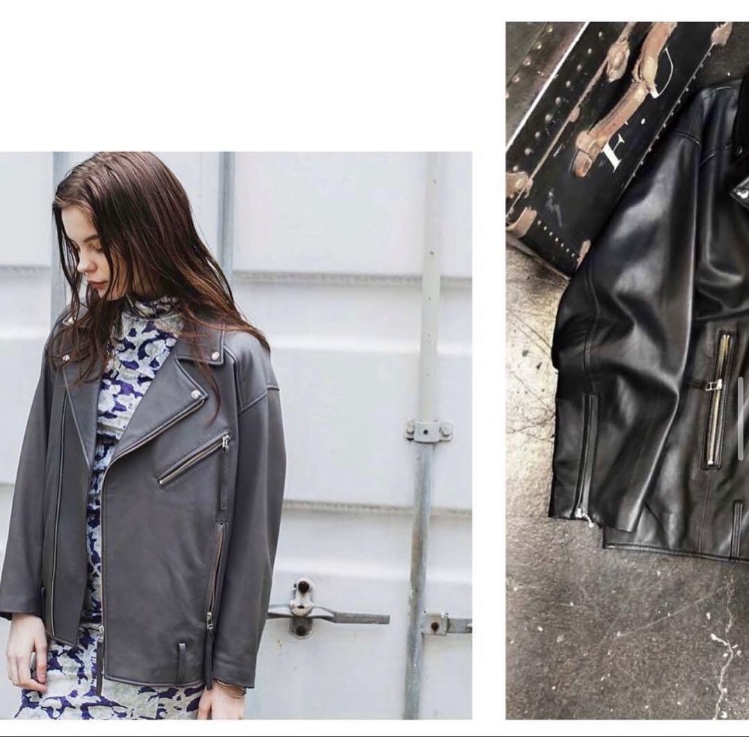 SALE Juemi 美品 リアル レザー ジャケット グレー