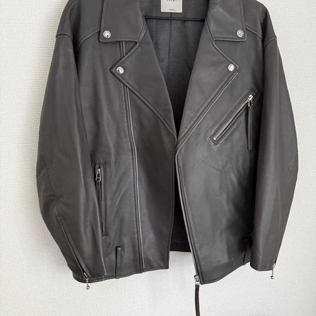 SALE Juemi 美品 リアル レザー ジャケット グレー