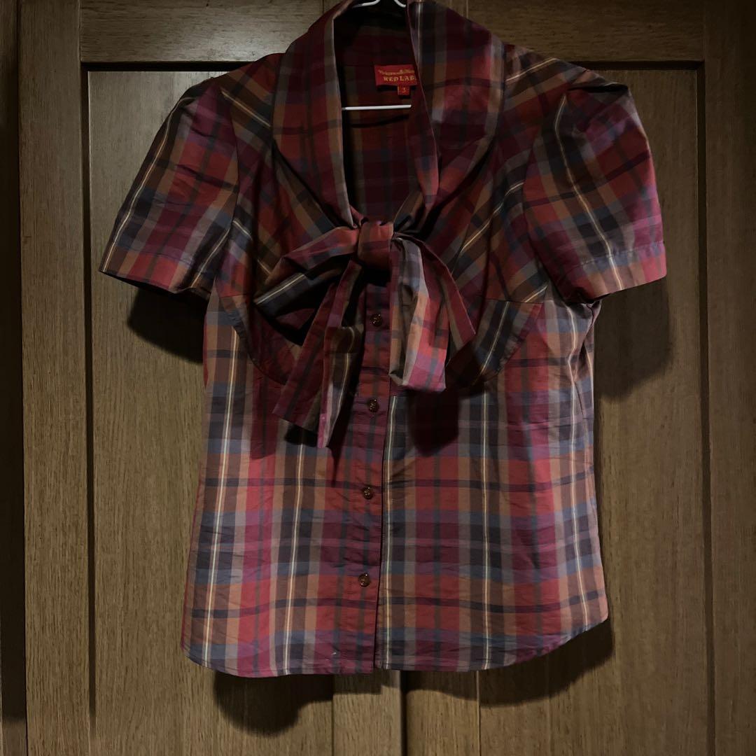 ヴィヴィアン　チェック　リボンシャツ