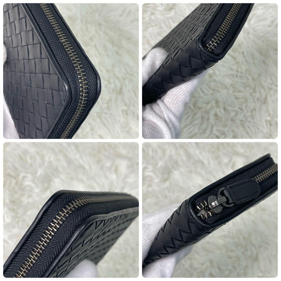 極美品 ラウンドファスナー イントレチャート リッシュブルジョン デンハマノ 黒