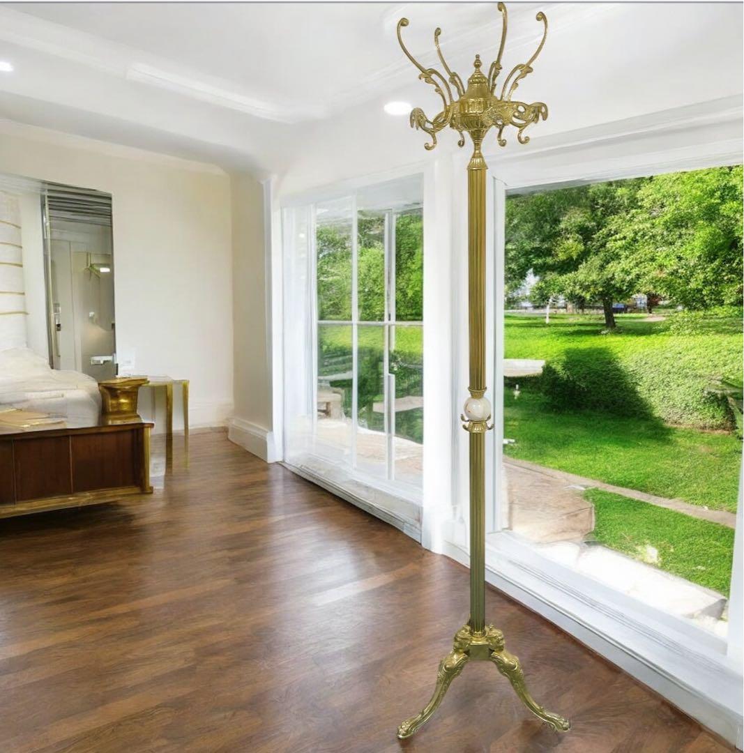 【hide様】大理石 真鍮コートハンガー イタリア製 ゴールド アンティーク