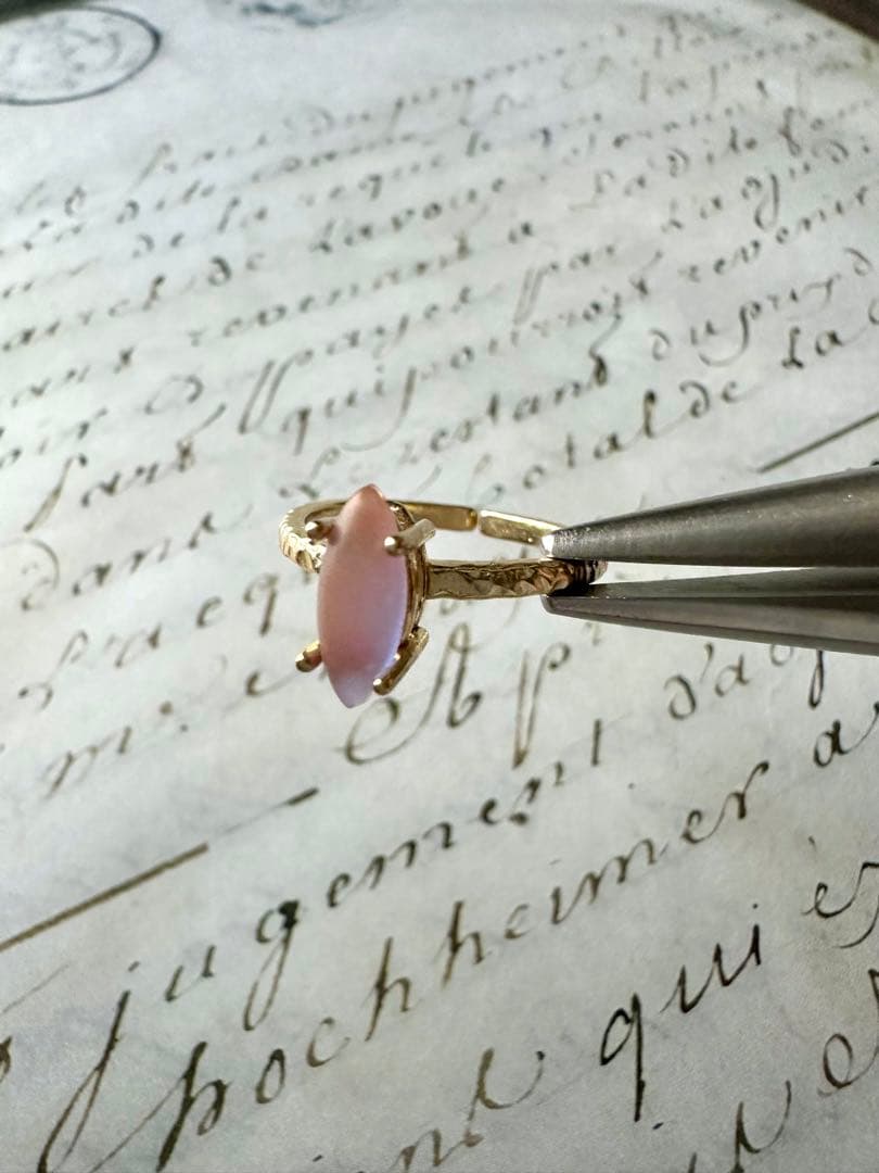 アンティーク　サフィレット　リング　指輪　フロスト　JBB ナベット　マーキス