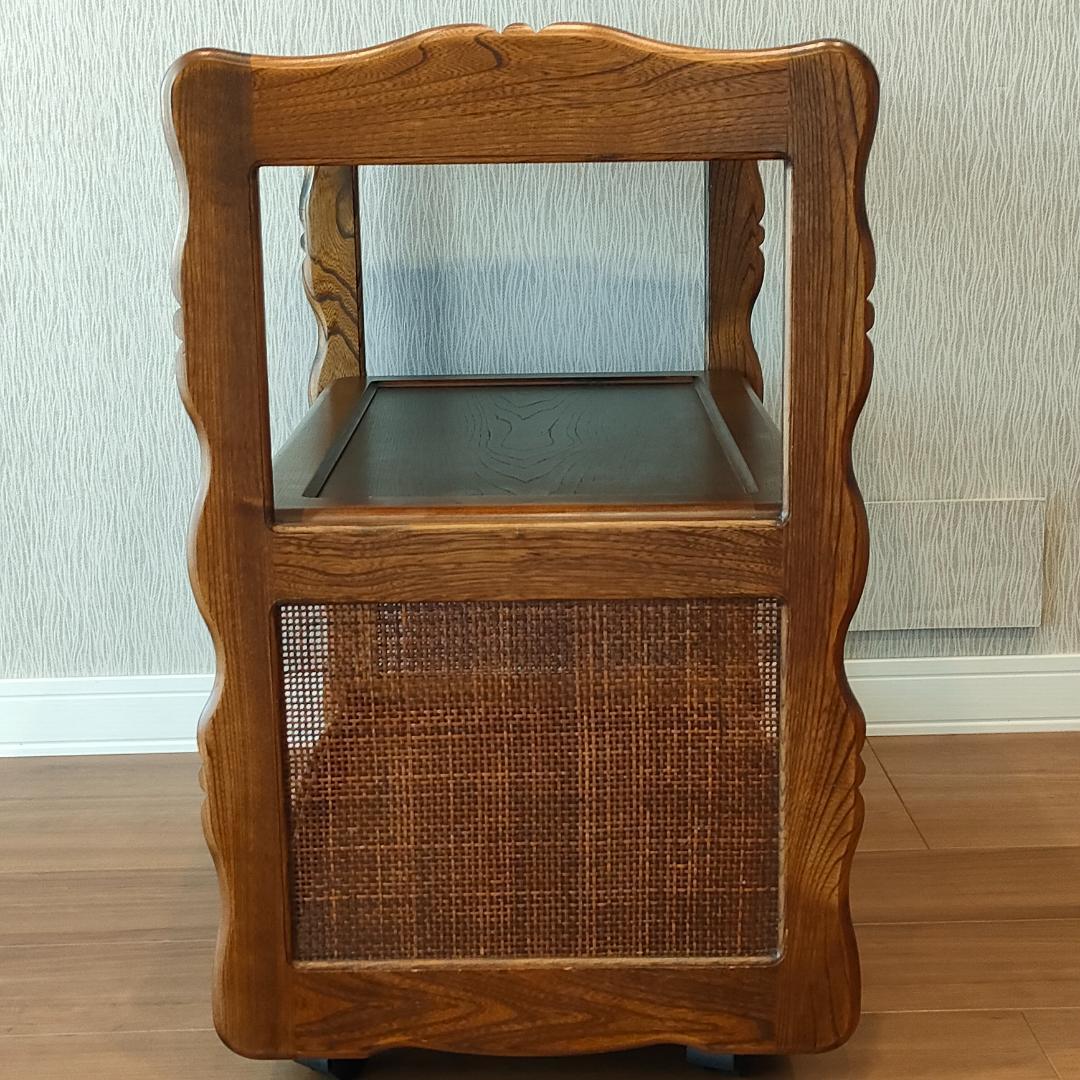 カリモク　キッチンワゴン　木製ワゴン　サイドテーブル　キャスター付き