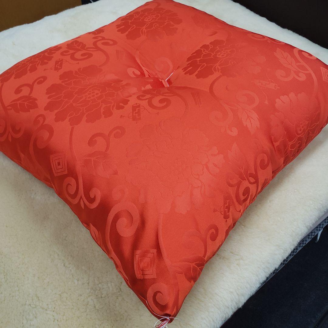 新品　赤座布団　祝寿座布団　御座布団　法要座布団　法事　法要　ハイボリューム