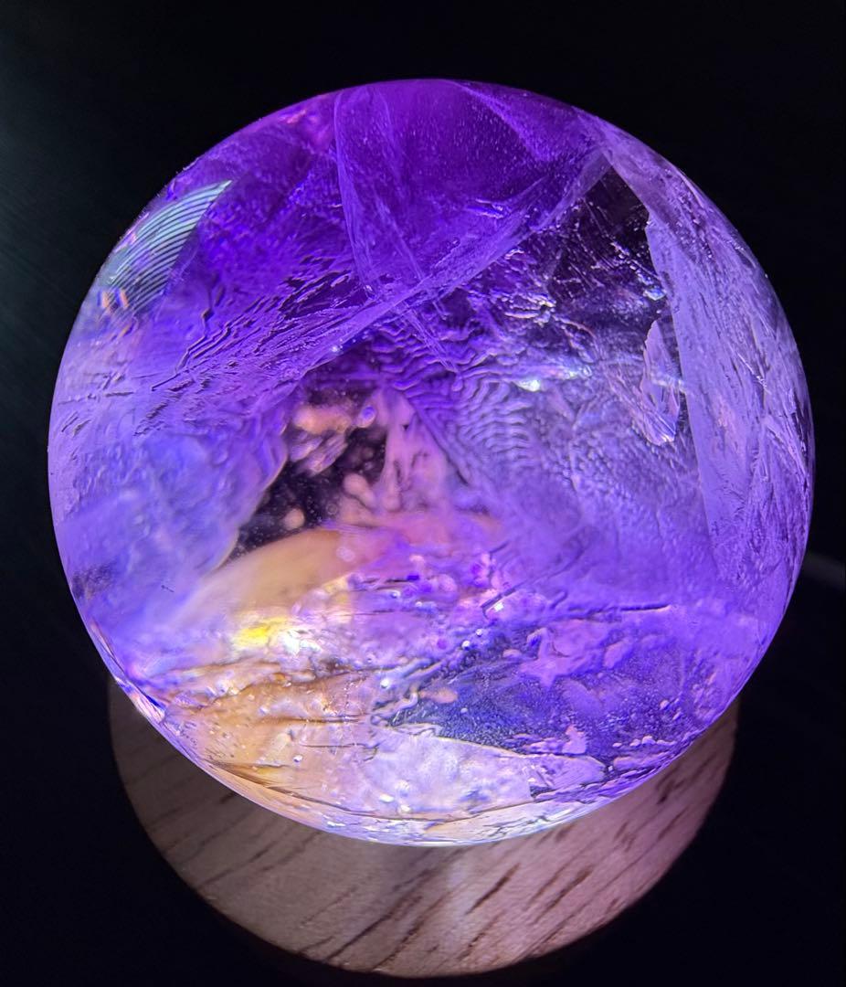 高品質 トラピッチェ アメトリン スフィア ファントム 天使の指紋 虹 天然石