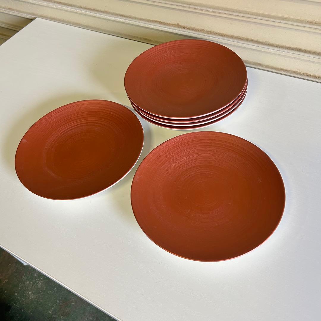 CE65 ビレロイ&ボッホ 6枚 食器 洋食器 ドイツ製 レッド コッパーグロウ