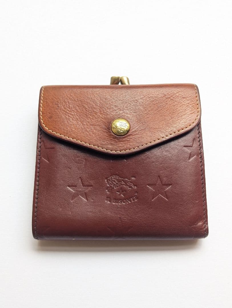 イルビゾンテ【限定モデル】ボルドー×ヌメ エンボスドコレクション 希少 がま口