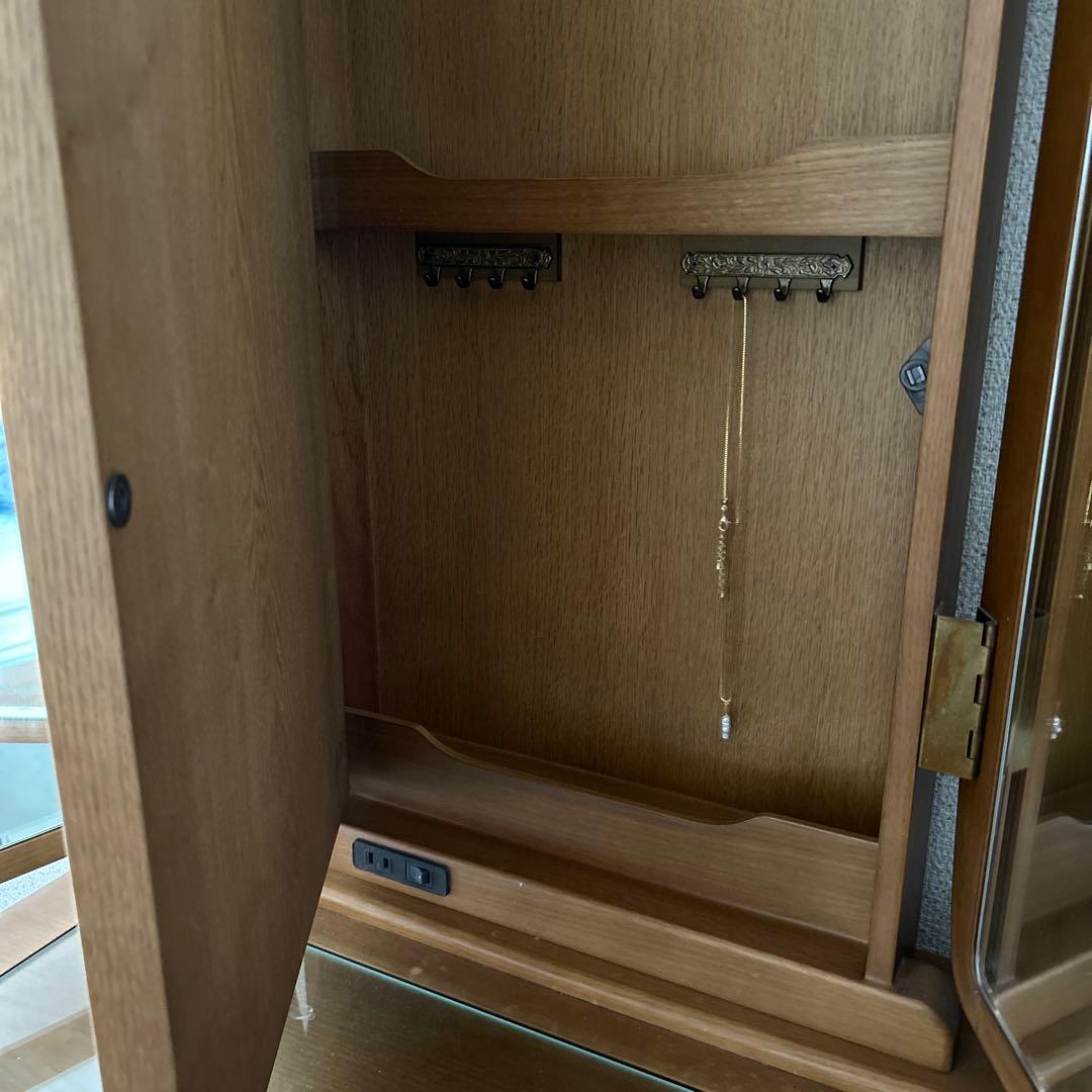 鏡台　高級三面鏡　オーク　隠し扉　フランスミラー　　椅子別売り