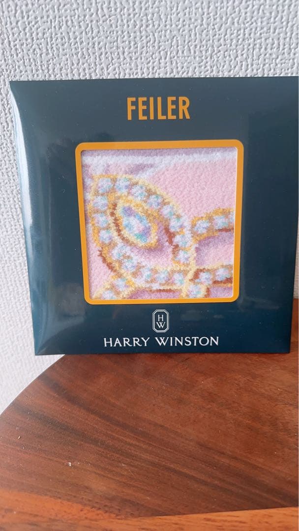 ハリーウィストン　FEILER 花柄タオルハンカチ ピンク 約25cm