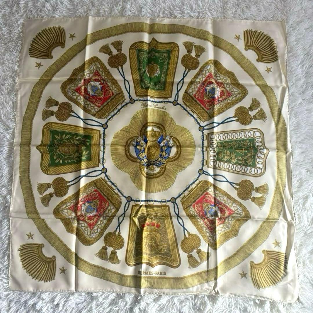 HERMES エルメス 大判 スカーフ カレ90 シルク100% サーベル飾り