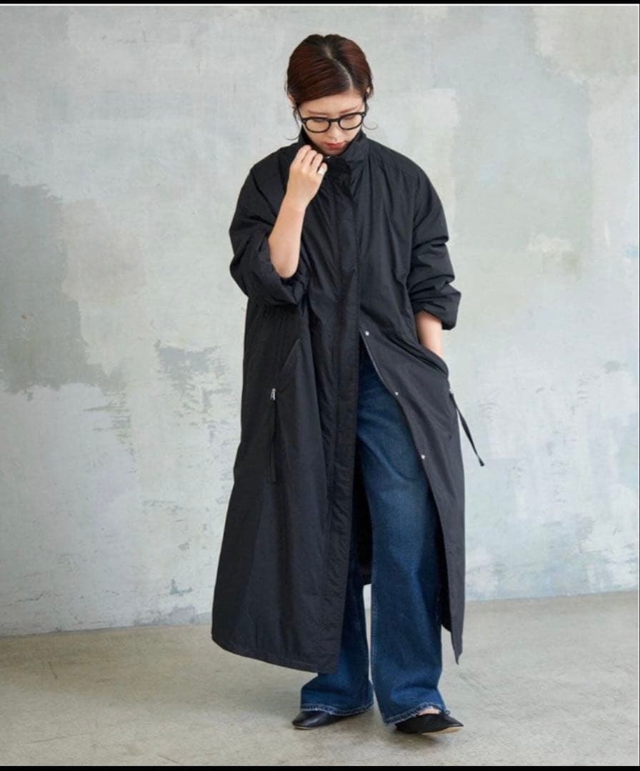 美品　スピックアンドスパン　撥水パディングコート　ベンチコート