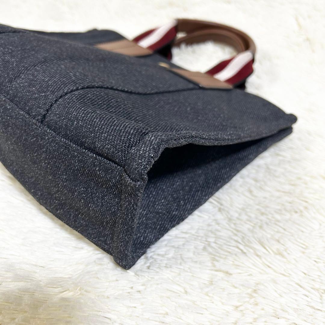 【未使用級】 BALLY トートバッグ キャンバス ネイビー インディゴ