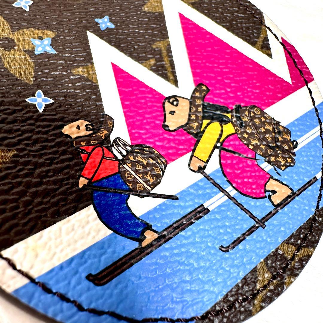 極美品 ルイヴィトン ポルトクレ キーリング モノグラム クリスマス限定 クマ