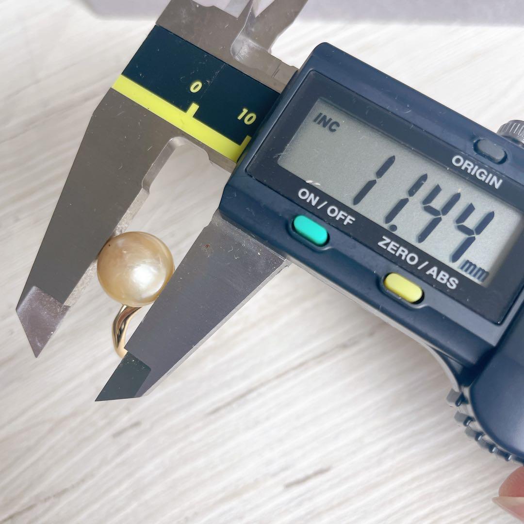 043 南洋パールオープンリング　ゴールド白蝶真珠　12号　フリーサイズ