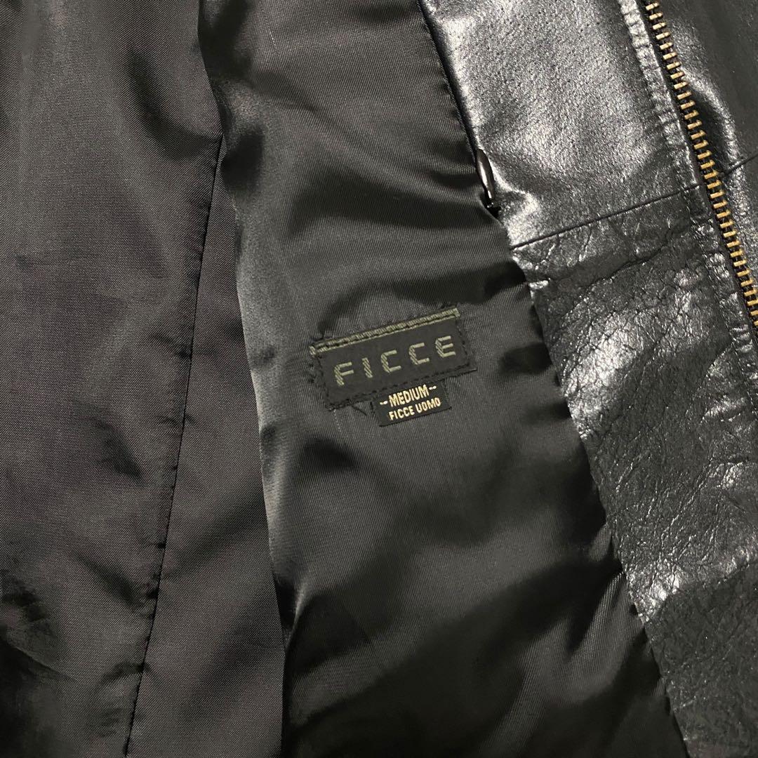 ジャケット・アウター FICCE crocodile embossed leather jacket