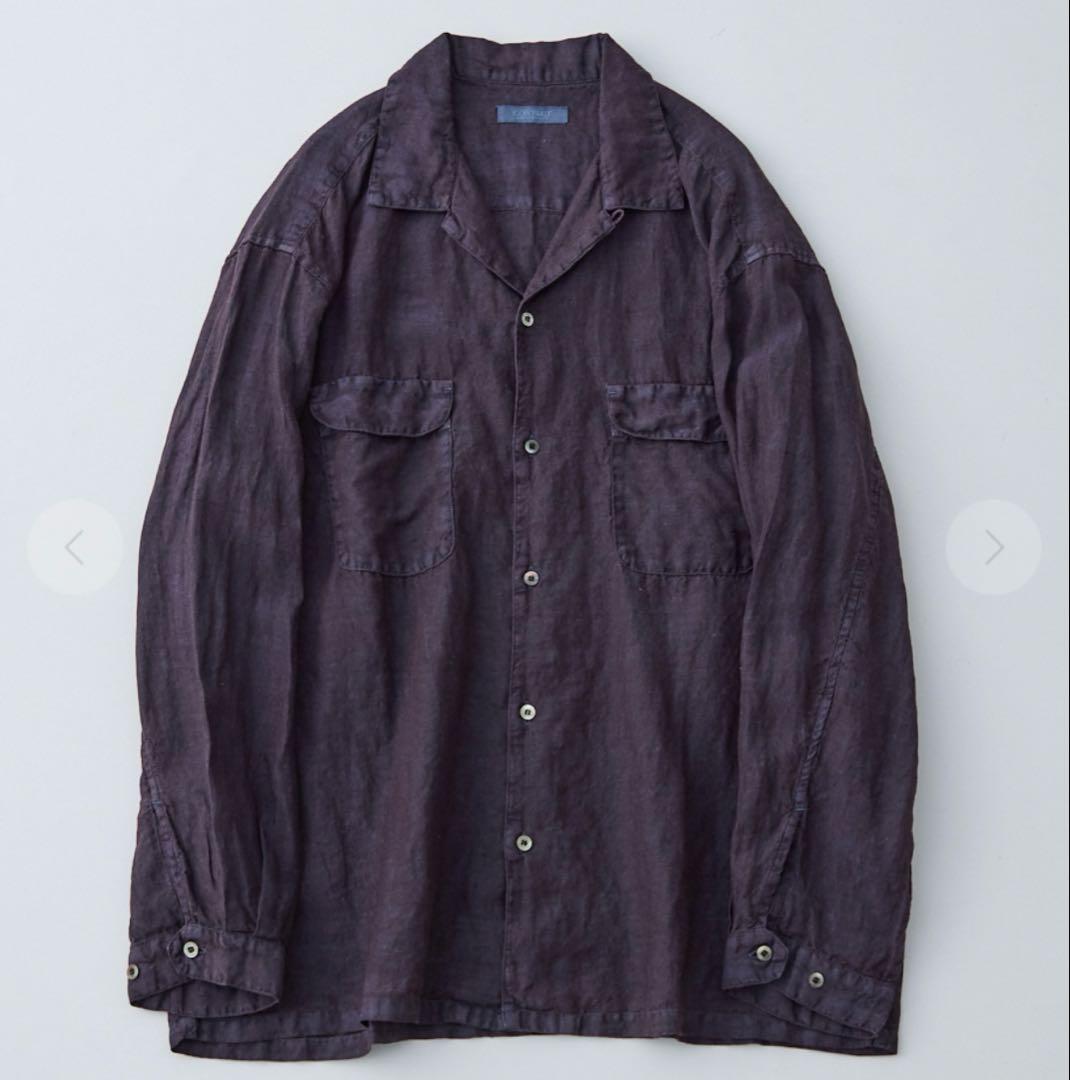 リネン ピグメントバイオ オープンカラーシャツ