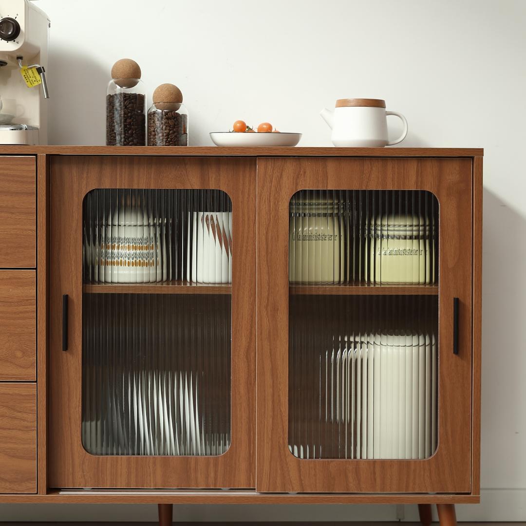 新登場！ 北欧風キャビネット サイドボード 食器棚 キャビネットBROWN