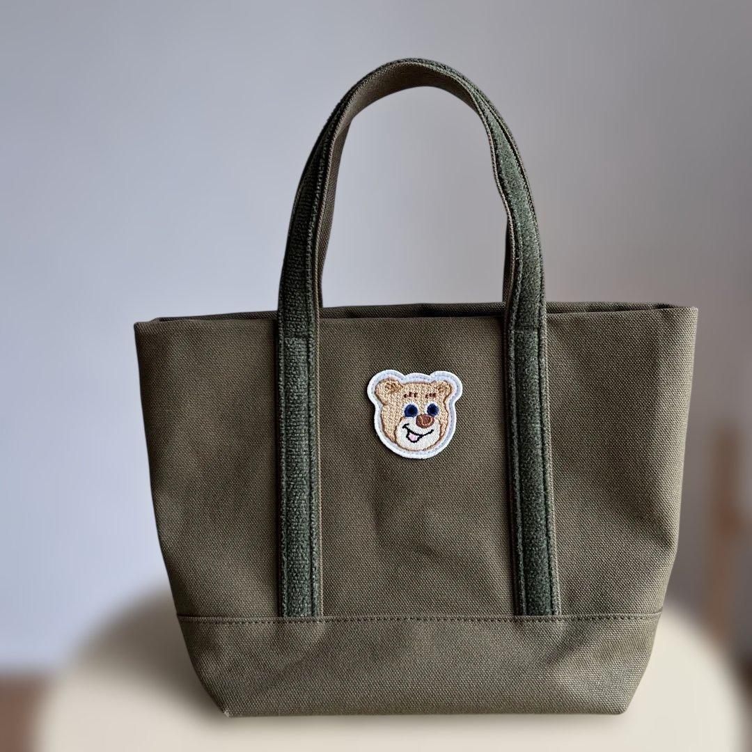 オールドテディ ワッペントートバッグ (小) ダークグリーン