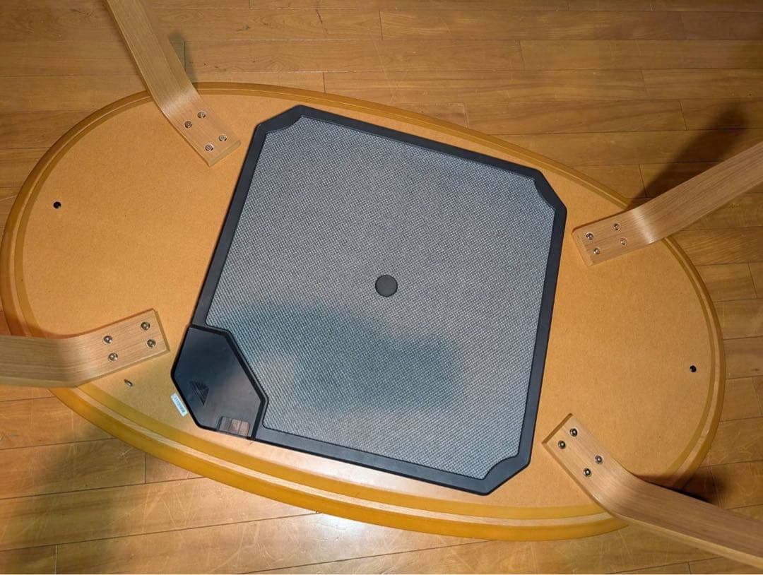 ■送料込■無印良品 木製楕円こたつ 曲木脚 フラットヒーター タモ材 暖房器具