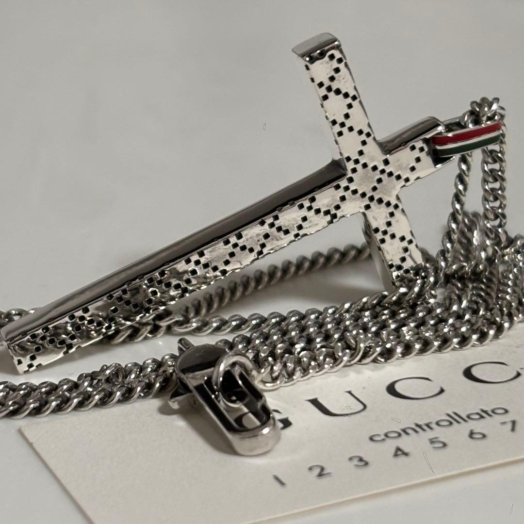 GUCCI 新品同様品　ディアマンテクロスネックレス　極美品　925シルバー