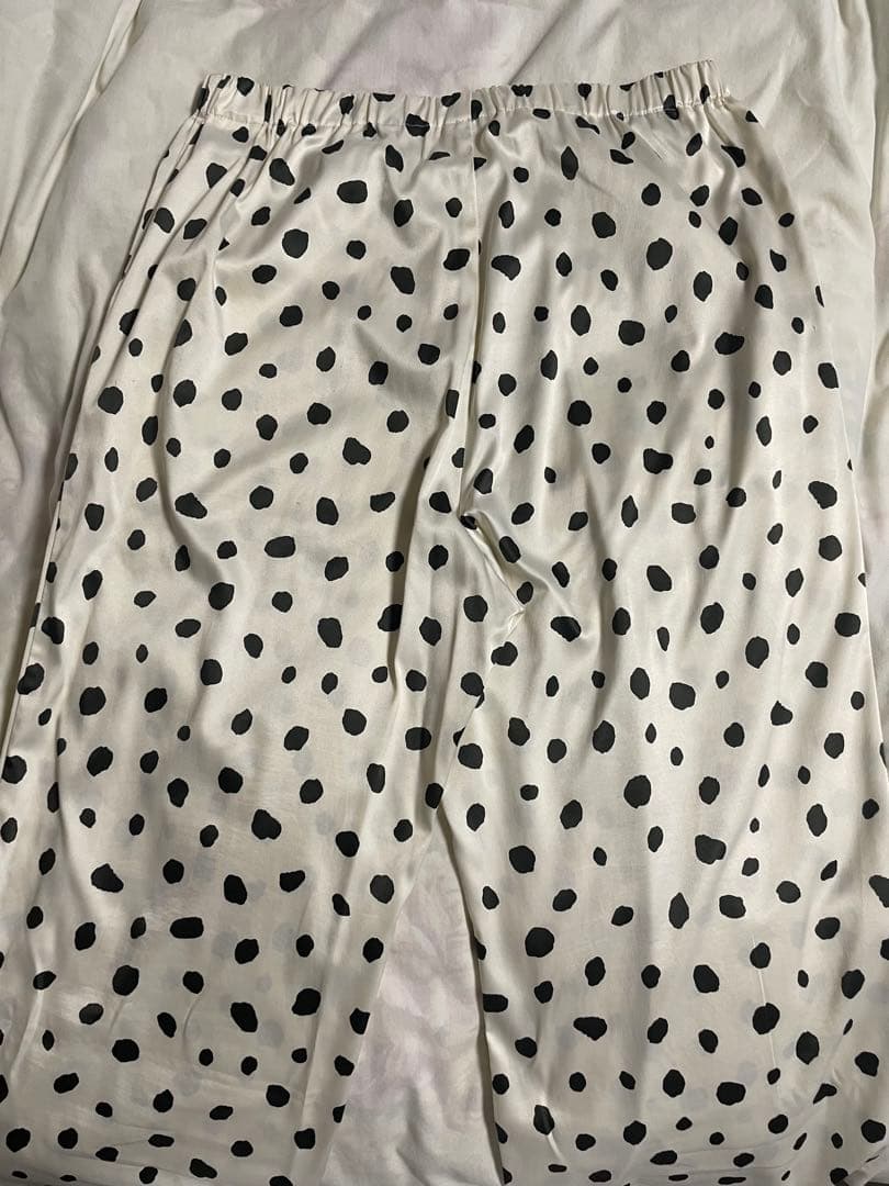 gelato pique ダルメシアンサテンシャツ・サテンロングパンツ　WHT