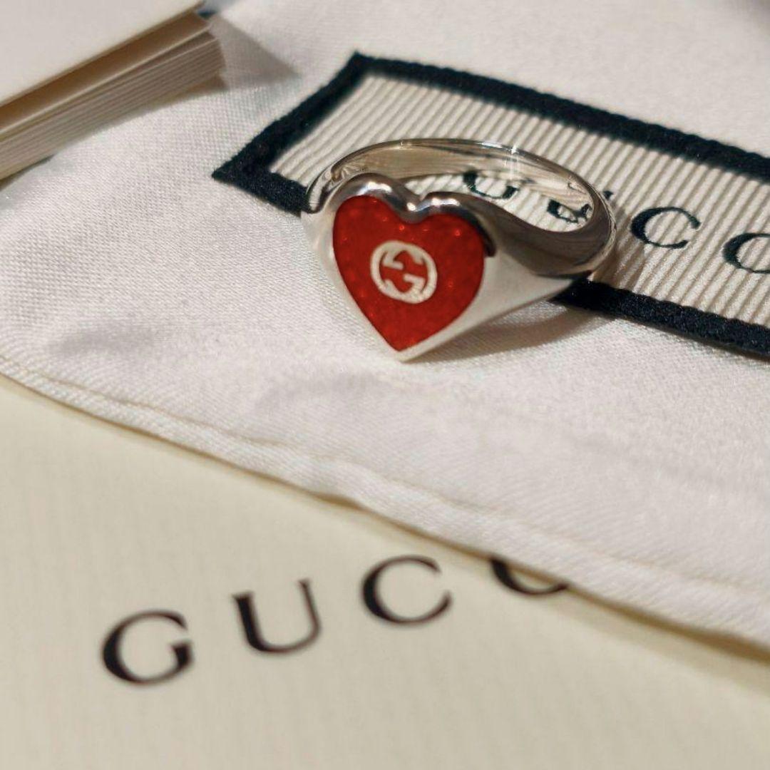 【未使用✨】GUCCI リング ハート インターロッキング 8号