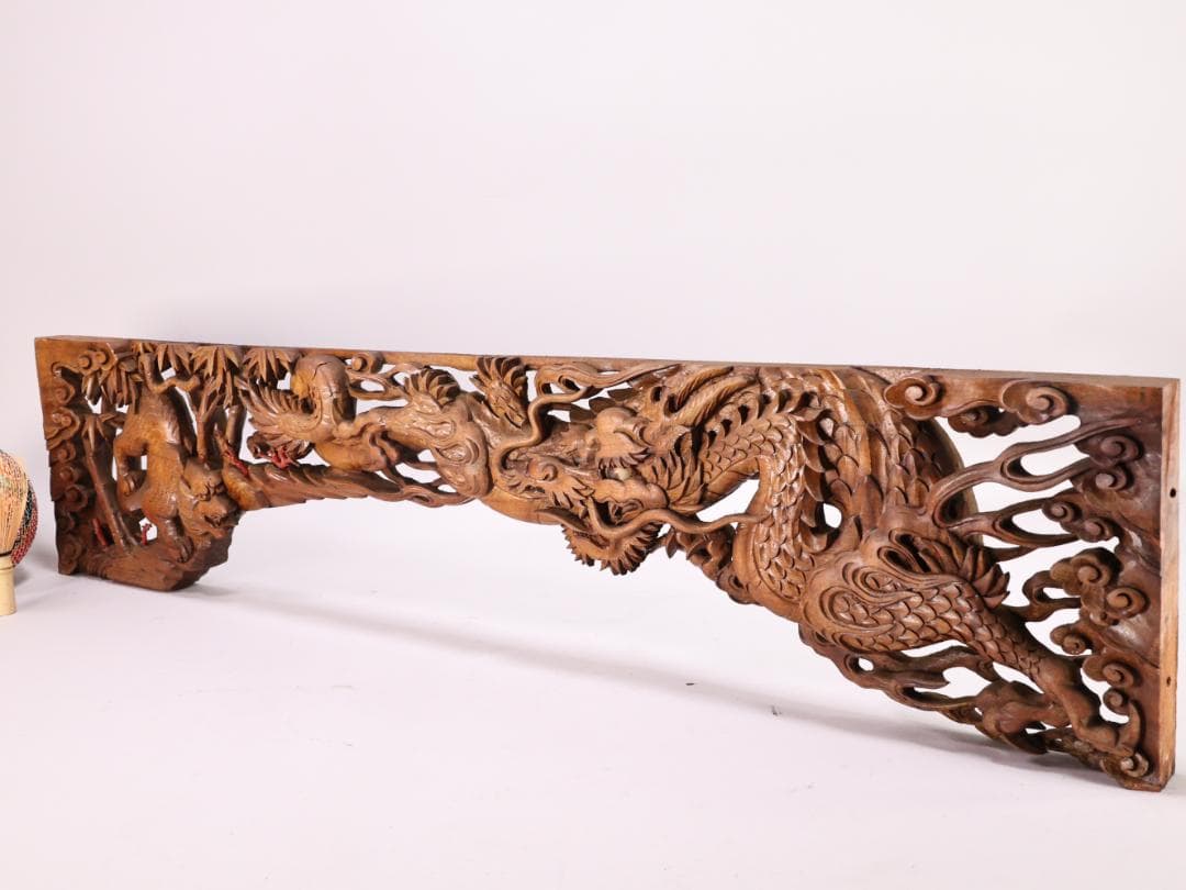 Digger Vintage　BK180　彫刻 木彫　龍虎図　蟇股　玉眼