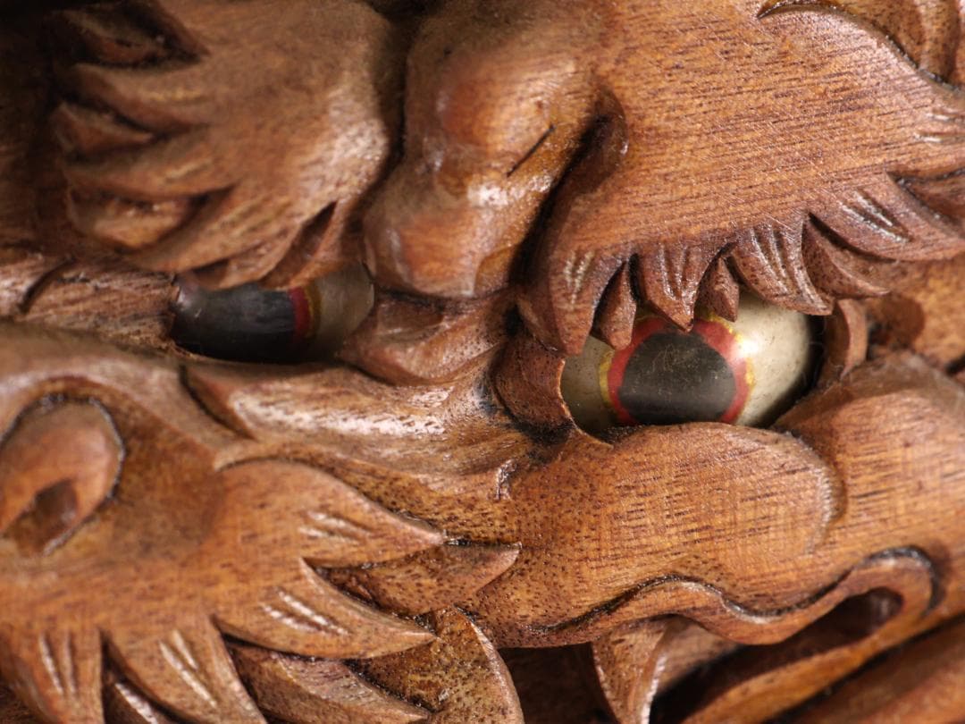 Digger Vintage　BK180　彫刻 木彫　龍虎図　蟇股　玉眼