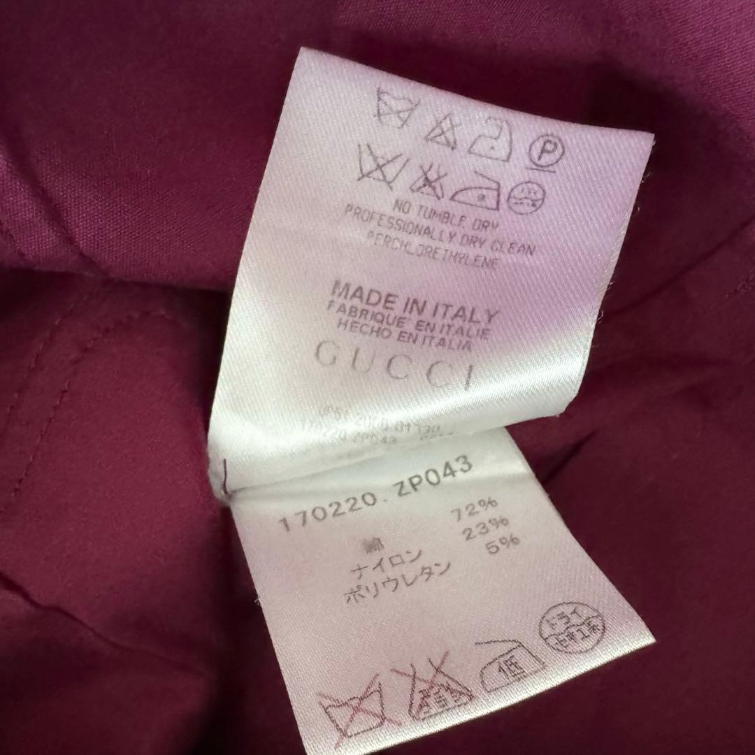 【グッチ】トムフォード期　ブラウス　ホースビット ボルドー　36 パフスリーブ