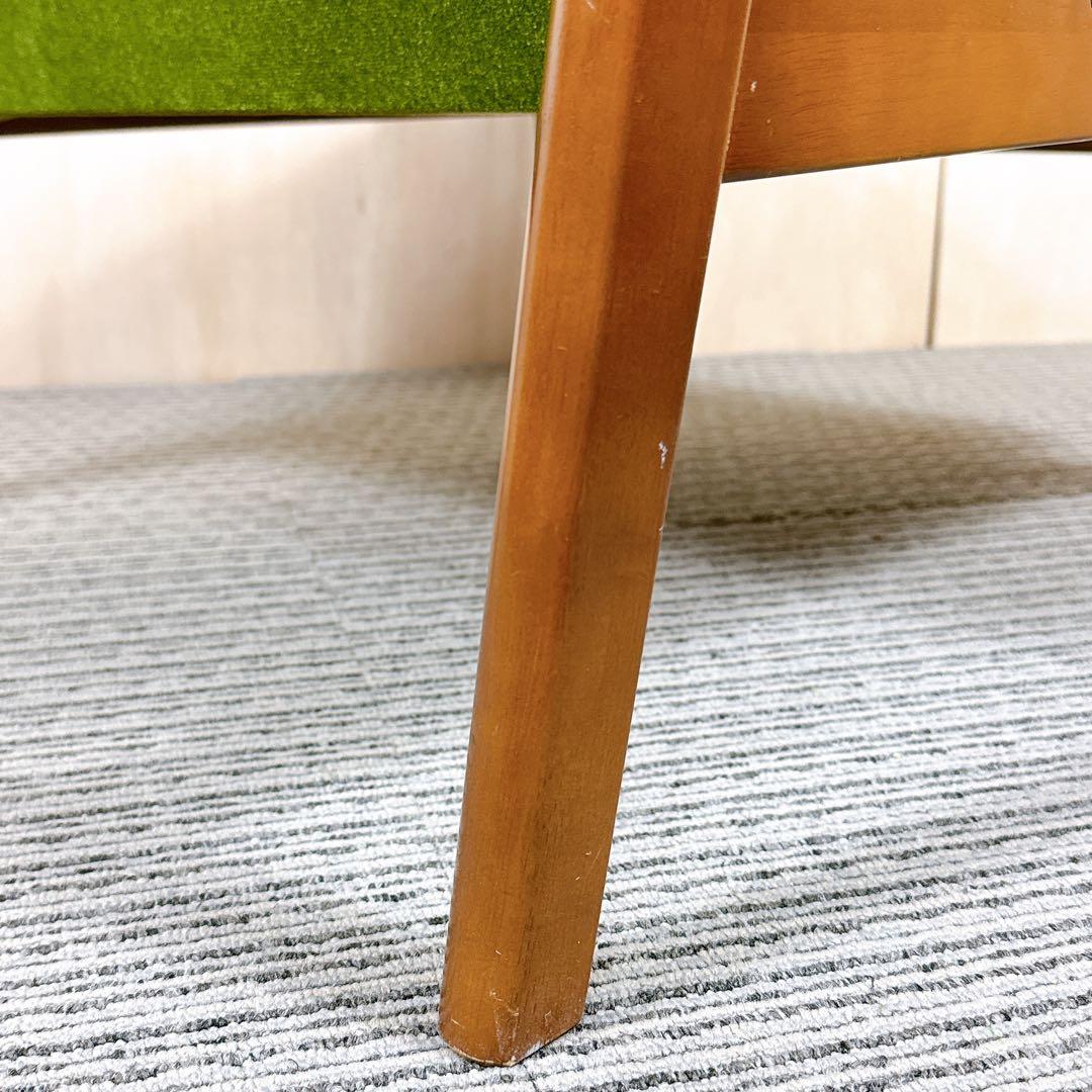 【美品】カリモク60 Kチェア モケットグリーン ソファ 1人