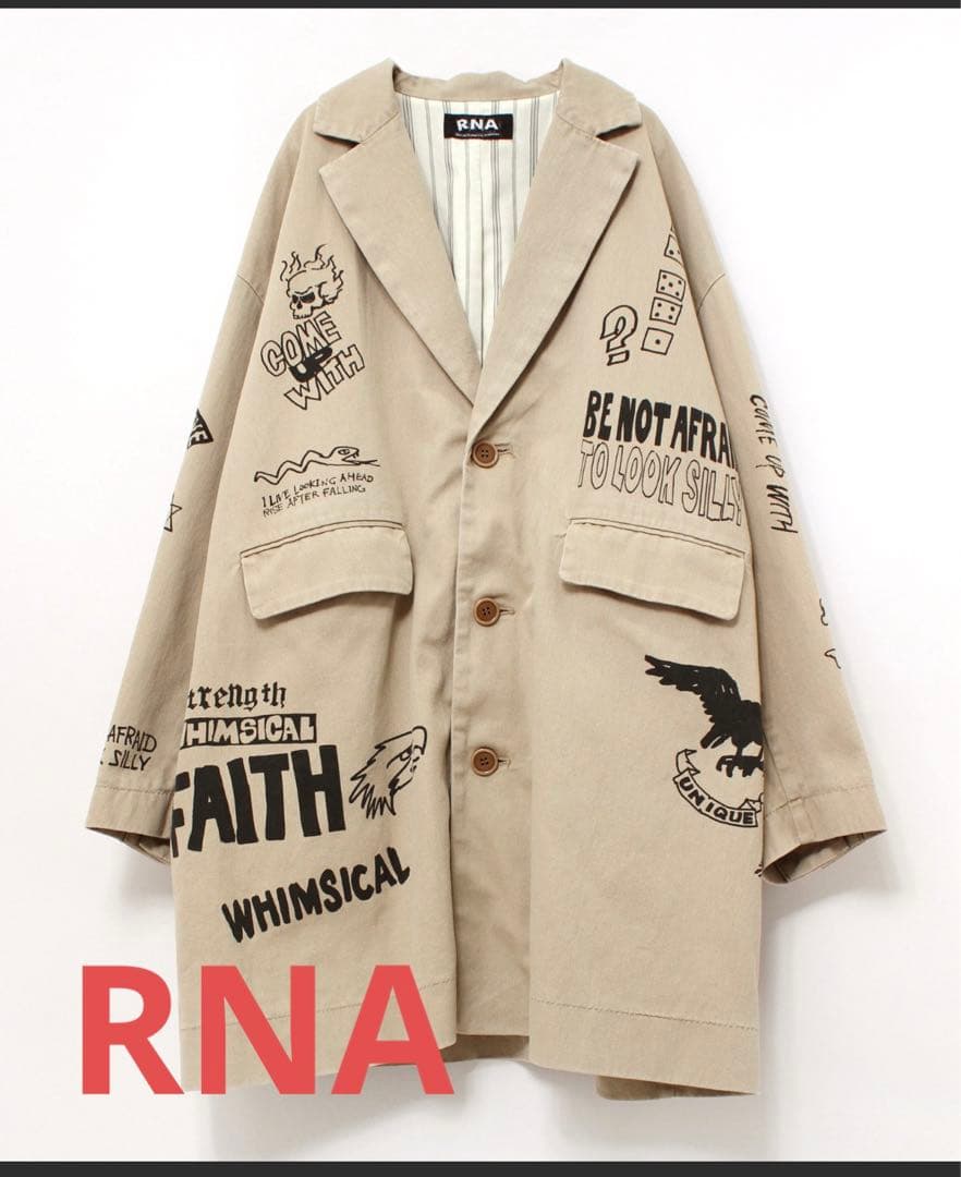 アールエヌエー 落書き ペイント トレンチコート