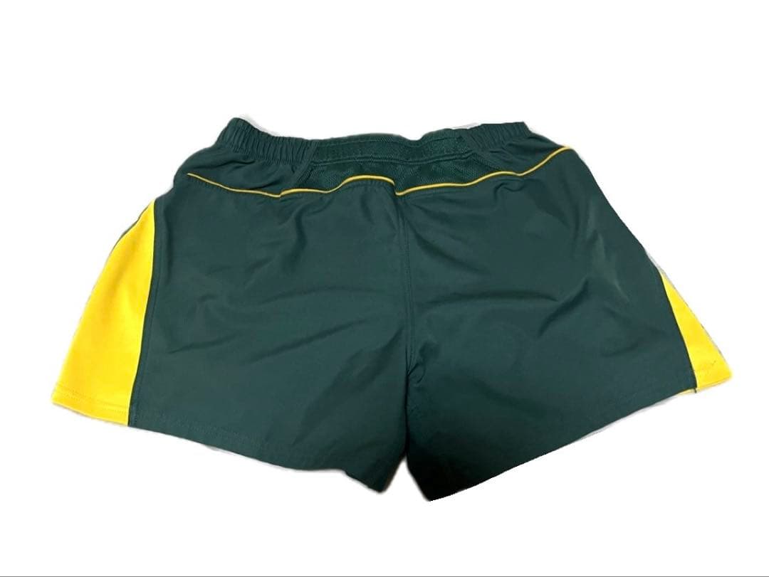ラグビー用ショートパンツ ダークグリーン/イエロー　ワラビース