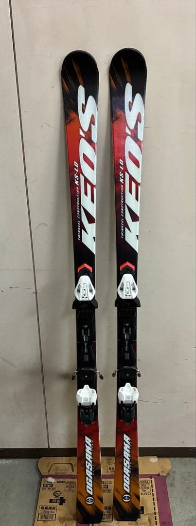 KEO'S 165 スキー板 赤/黒 バインディング付き