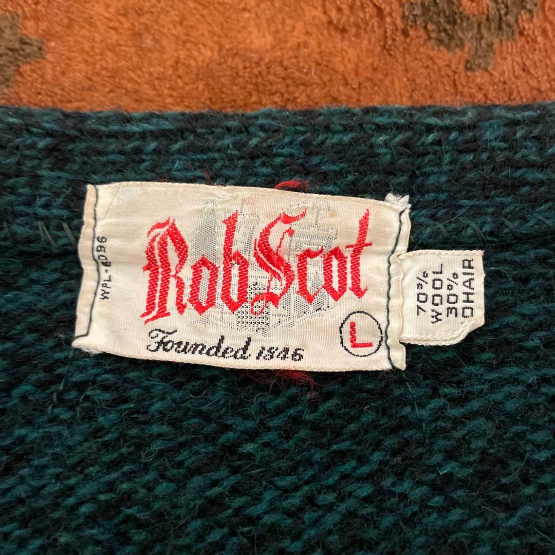 60s モヘアカーディガン 毛足長 ビッグサイズ グランジ グリーン ブラック