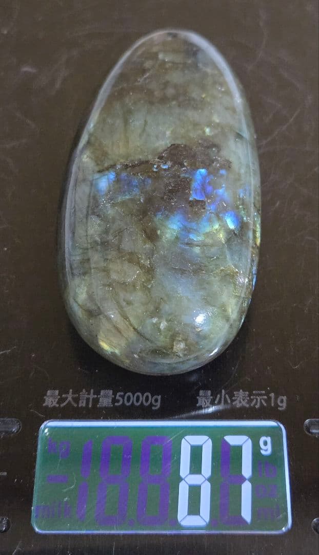 ラブラドライト　曹灰長石　87g　W30×D75×H22mm