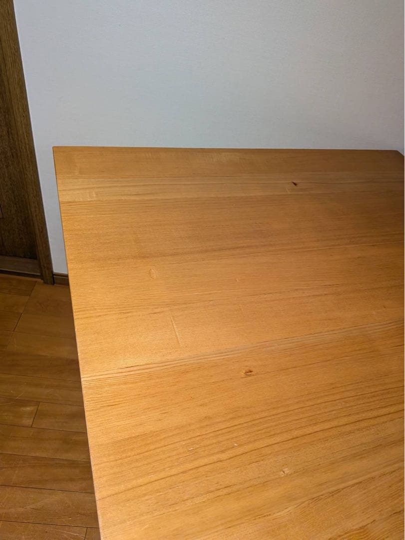 ■送料込■無印良品 正方形 木製デスク タモ材 天然木 廃盤机ダイニングテーブル