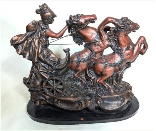 【稀少レア】双頭の馬とローマの兵士★オブジェ★展示品【特価★現品限り★送料無料】