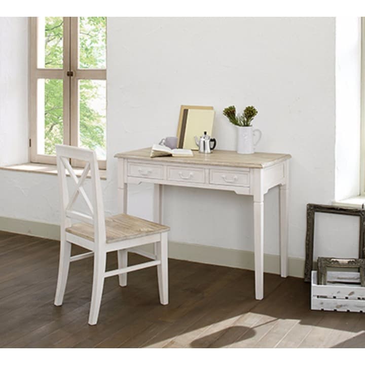 シャビーシック　デスク＋チェアセット　ホワイト