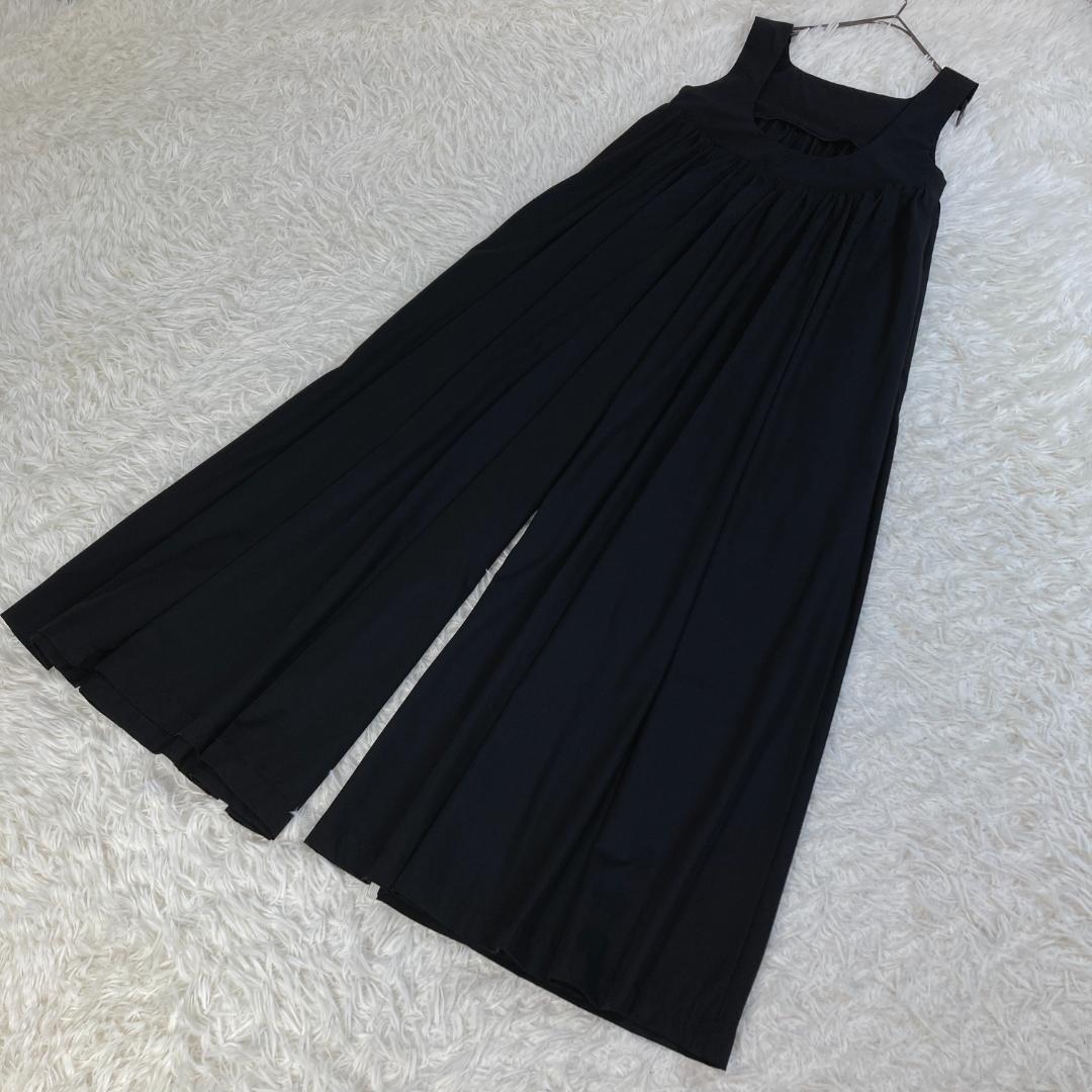 美品　UN3D.　アンスリード　ボリュームギャザーオールインワン　36　ブラック