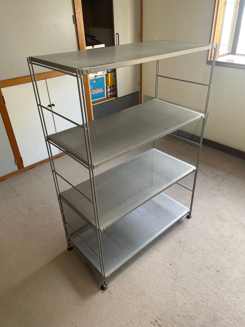 【手渡し限定】無印良品4段スチールラック シルバー　中古品