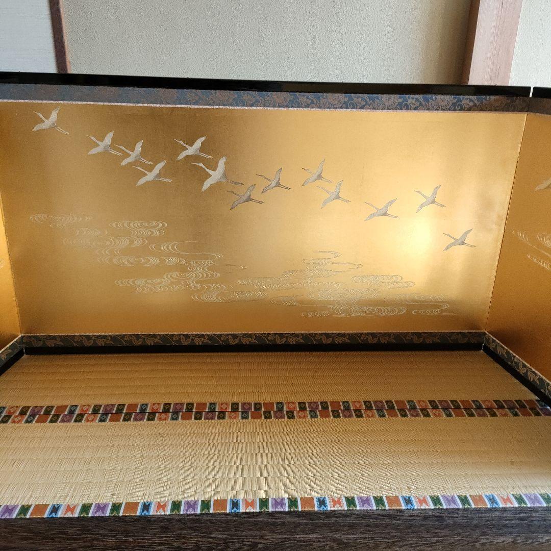 雛人形　雛道具 箔押 流水屏風　粋宝(すいほう)作　高さ46cm (屏風のみ)