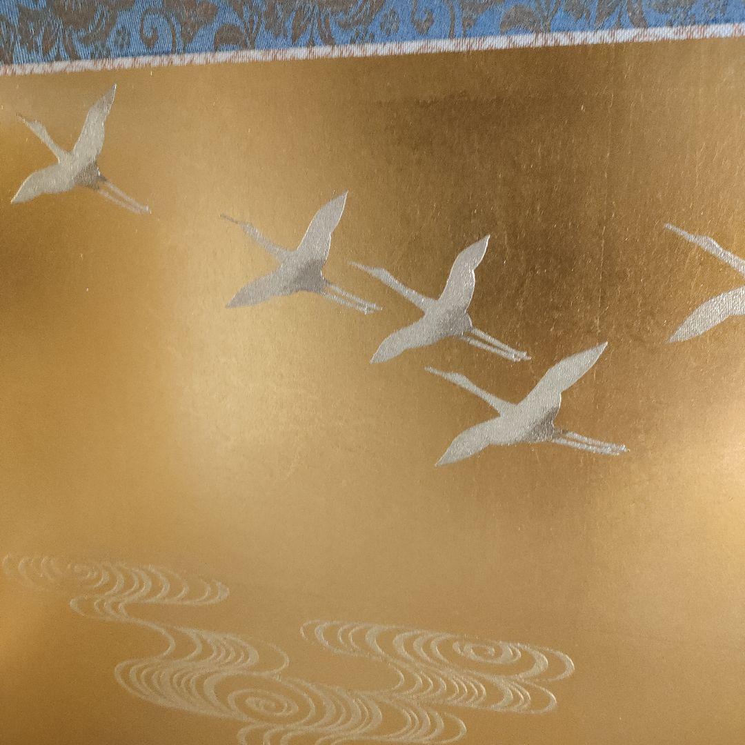 雛人形　雛道具 箔押 流水屏風　粋宝(すいほう)作　高さ46cm (屏風のみ)